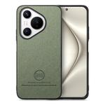 For Huawei Pura 70 Pro Twill Fabric Leather Skin Back Phone Case(Green)