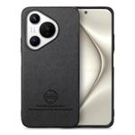 For Huawei Pura 70 Pro Twill Fabric Leather Skin Back Phone Case(Black)