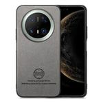For Huawei Mate 70 Twill Fabric Leather Skin Back Phone Case(Gray)