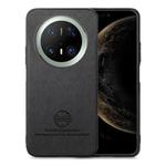 For Huawei Mate 70 Pro+ Twill Fabric Leather Skin Back Phone Case(Black)