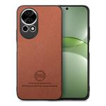 For Huawei nova 13 Twill Fabric Leather Skin Back Phone Case(Brown)