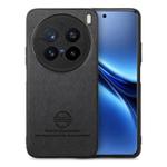For vivo X200 Pro Twill Fabric Leather Skin Back Phone Case(Black)