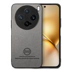 For vivo X200 Pro mini Twill Fabric Leather Skin Back Phone Case(Gray)