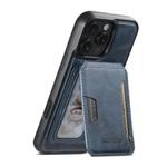 For iPhone 13 Pro Max Suteni M3 Card Bag MagSafe Cowhide Texture Leather Phone Case(Blue)