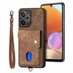For Realme Neo7 Retro Card Wallet Fold Leather Phone Case with Strap(Brown)