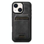 For iPhone 13 Suteni M5 Magnetic Card Bag MagSafe Leather Phone Case(Black)