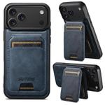 For iPhone 17 Pro Max Suteni M5 Magnetic Card Bag MagSafe Leather Phone Case(Blue)