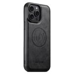 For iPhone 15 Pro Max Suteni G5 Cowhide Leather MagSafe Magnetic Phone Case(Black)