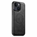 For iPhone 13 Suteni G5 Cowhide Leather MagSafe Magnetic Phone Case(Black)