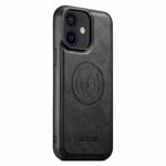 For iPhone 12 Suteni G5 Cowhide Leather MagSafe Magnetic Phone Case(Black)
