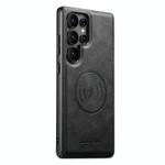 For Samsung Galaxy S22 Ultra 5G Suteni G5 Cowhide Leather Magnetic Phone Case(Black)