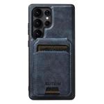 For Samsung Galaxy S25 Ultra 5G Suteni M5 Magnetic Card Bag MagSafe Leather Phone Case(Blue)