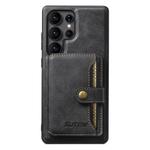 For Samsung Galaxy S25 Ultra 5G Suteni M4 Magnetic Card Bag MagSafe Leather Phone Case(Black)