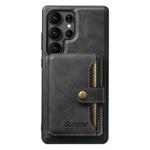 For Samsung Galaxy S23 Ultra 5G Suteni M4 Magnetic Card Bag MagSafe Leather Phone Case(Black)