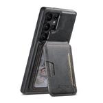 For Samsung Galaxy S25 Ultra 5G Suteni M3 Card Bag MagSafe Cowhide Texture Leather Phone Case(Black)
