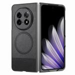For OPPO Find N5 Twill Fabric Leather Skin Magnetic Back Phone Case(Black)