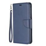 Retro Lambskin Texture Pure Color Horizontal Flip PU Leather Case for Galaxy A7 2018&A750, with Holder & Card Slots & Wallet & Lanyard(Blue)