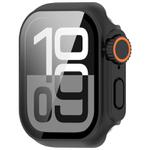 For Apple Watch Series 9/8/7 45mm Change to Ultra 49mm Tempered Film Integrated PC Button Watch Case(Black)