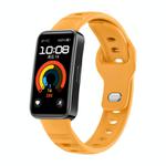 For Huawei Band 10 / 10 NFC Solid Color Metal Reverse Buckle Wave Silicone Watch Band(Yellow)