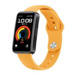 For Huawei Band 10 / 10 NFC Solid Color Metal Reverse Buckle Flat Silicone Watch Band(Yellow)