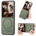 For Motorola Razr 60 Ultra Twill Fabric Leather Skin Magnetic Back Phone Case(Green)