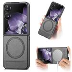For Xiaomi Mix Flip Twill Fabric Leather Skin Magnetic Back Phone Case(Gray)