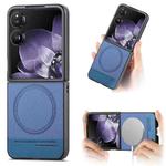 For Xiaomi Mix Flip Twill Fabric Leather Skin Magnetic Back Phone Case(Blue)