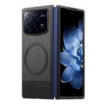 For Xiaomi Mix Fold 4 Twill Fabric Leather Skin Magnetic Back Phone Case(Black)