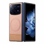 For Xiaomi Mix Fold 4 Twill Fabric Leather Skin Magnetic Back Phone Case(Pink)