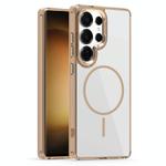 For Samsung Galaxy S23 Ultra 5G Star Shield Thin Circle MagSafe Phone Case(Desert Gold)