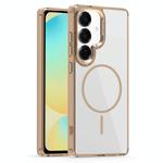 For Samsung Galaxy S24 FE 5G Star Shield Thin Circle MagSafe Phone Case(Desert Gold)