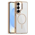 For Samsung Galaxy S25 5G Star Shield Thin Circle MagSafe Phone Case(Desert Gold)
