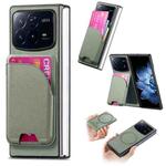 For Xiaomi Mix Fold 4 Twill Fabric Leather Skin Card Bag Magnetic Back Phone Case(Green)
