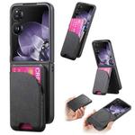 For Xiaomi Mix Flip Twill Fabric Leather Skin Card Bag Magnetic Back Phone Case(Black)