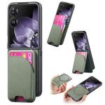 For Xiaomi Mix Flip Twill Fabric Leather Skin Card Bag Magnetic Back Phone Case(Green)