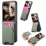 For Motorola Razr 60 Twill Fabric Leather Skin Card Bag Magnetic Back Phone Case(Green)