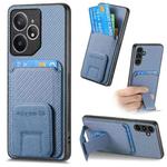 For Realme Neo7 Carbon Fiber Card Bag Fold Stand Phone Case(Blue)