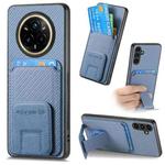 For Realme 14 Pro Carbon Fiber Card Bag Fold Stand Phone Case(Blue)