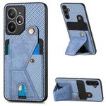 For Realme Neo7 Carbon Fiber Wallet Flip Card K-shaped Holder Phone Case(Blue)