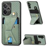For Realme Neo7 Carbon Fiber Wallet Flip Card K-shaped Holder Phone Case(Green)