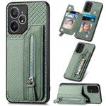 For Realme Neo7 Carbon Fiber Horizontal Flip Zipper Wallet Phone Case(Green)
