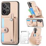 For Realme Neo7 Wristband Kickstand Wallet Back Phone Case with Tool Knife(Khaki)
