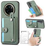 For Realme 14 Pro Wristband Kickstand Wallet Back Phone Case with Tool Knife(Green)