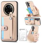 For Realme 14 Pro+ Wristband Kickstand Wallet Back Phone Case with Tool Knife(Khaki)