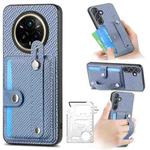 For Realme 14 Pro+ Wristband Kickstand Wallet Back Phone Case with Tool Knife(Blue)