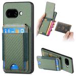 For Google Pixel 9a Carbon Fiber Vertical Flip Wallet Stand Phone Case(Green)