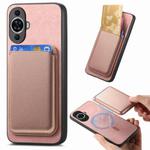 For Huawei nova 13 Retro Magsafe Card Bag PU Back Cover Phone Case(Pink)