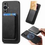 For Huawei nova 13 Retro Magsafe Card Bag PU Back Cover Phone Case(Black)