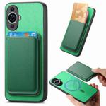 For Huawei nova 13 Pro Retro Magsafe Card Bag PU Back Cover Phone Case(Green)