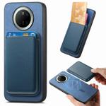 For Huawei Mate 70 Retro Magsafe Card Bag PU Back Cover Phone Case(Blue)